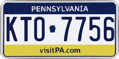 PA license plate KTO7756