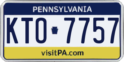 PA license plate KTO7757