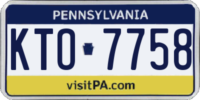 PA license plate KTO7758