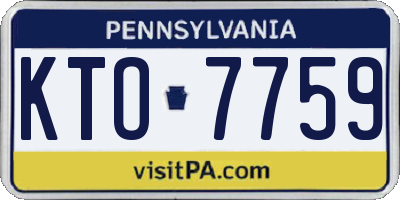 PA license plate KTO7759