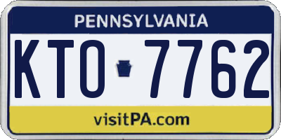 PA license plate KTO7762