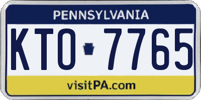 PA license plate KTO7765