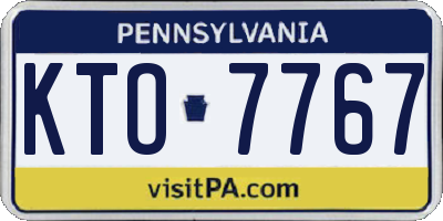 PA license plate KTO7767