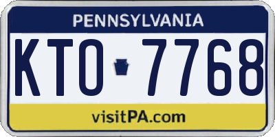 PA license plate KTO7768