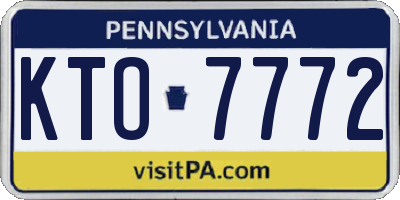 PA license plate KTO7772