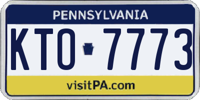 PA license plate KTO7773