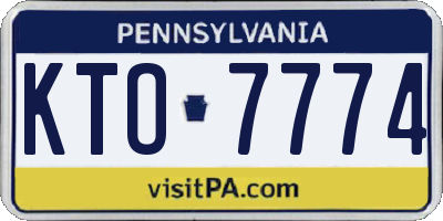 PA license plate KTO7774
