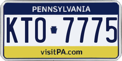 PA license plate KTO7775