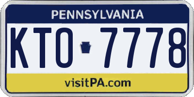 PA license plate KTO7778
