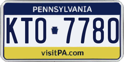 PA license plate KTO7780