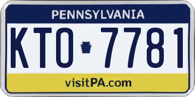 PA license plate KTO7781