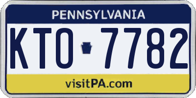 PA license plate KTO7782
