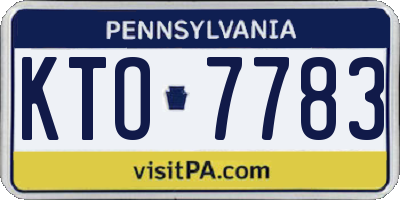 PA license plate KTO7783