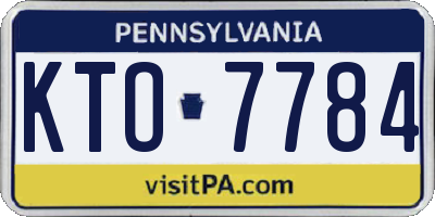 PA license plate KTO7784