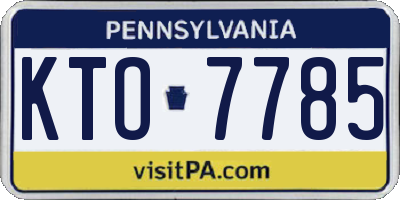 PA license plate KTO7785