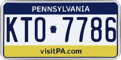 PA license plate KTO7786