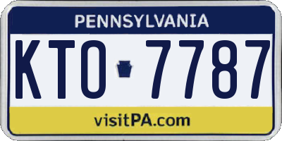 PA license plate KTO7787