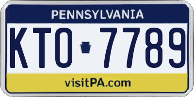 PA license plate KTO7789