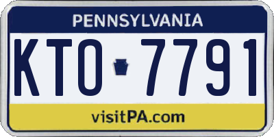PA license plate KTO7791