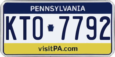 PA license plate KTO7792