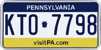 PA license plate KTO7798