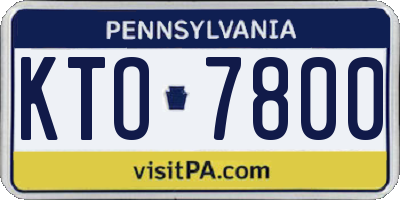 PA license plate KTO7800