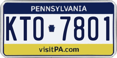 PA license plate KTO7801