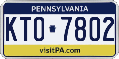 PA license plate KTO7802