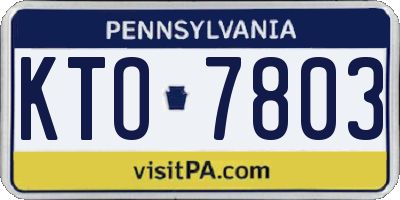 PA license plate KTO7803