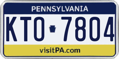 PA license plate KTO7804