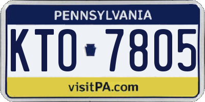 PA license plate KTO7805