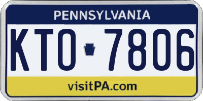 PA license plate KTO7806