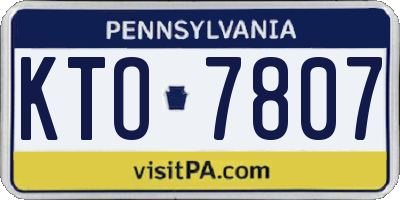 PA license plate KTO7807