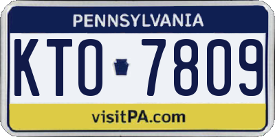 PA license plate KTO7809