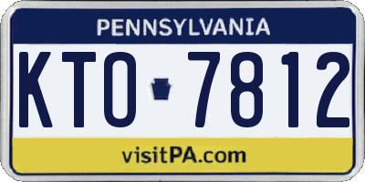 PA license plate KTO7812