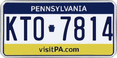 PA license plate KTO7814