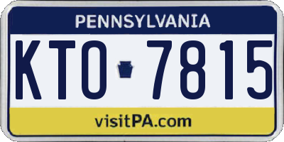 PA license plate KTO7815