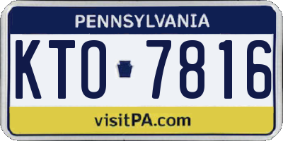 PA license plate KTO7816