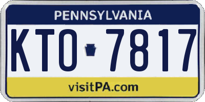 PA license plate KTO7817