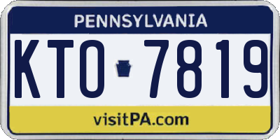 PA license plate KTO7819