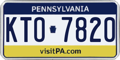 PA license plate KTO7820