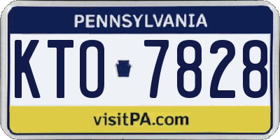 PA license plate KTO7828