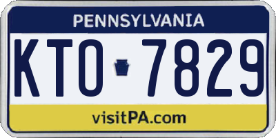 PA license plate KTO7829