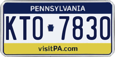 PA license plate KTO7830