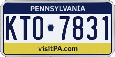 PA license plate KTO7831