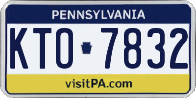 PA license plate KTO7832