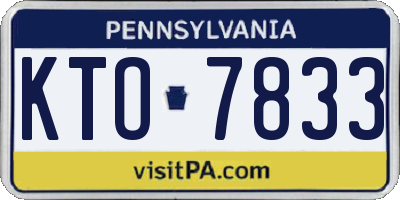 PA license plate KTO7833