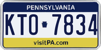 PA license plate KTO7834