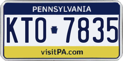 PA license plate KTO7835