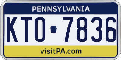 PA license plate KTO7836